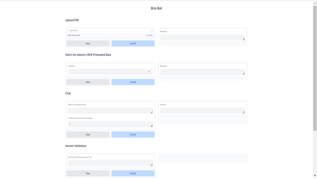 BrioBot - Intelligent Chatbot powered by GenAI preview 1