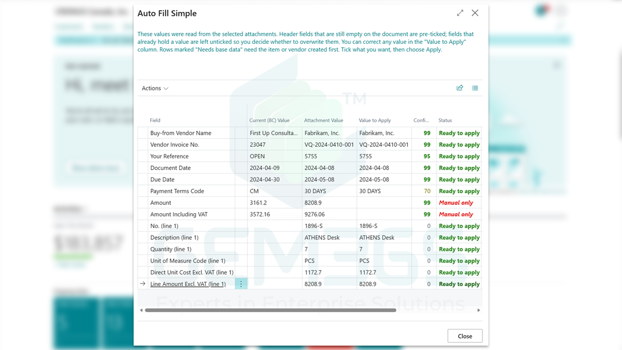 GEM365 AI Auto-filler & Auditor for Dynamics 365 Business Central screenshot 2