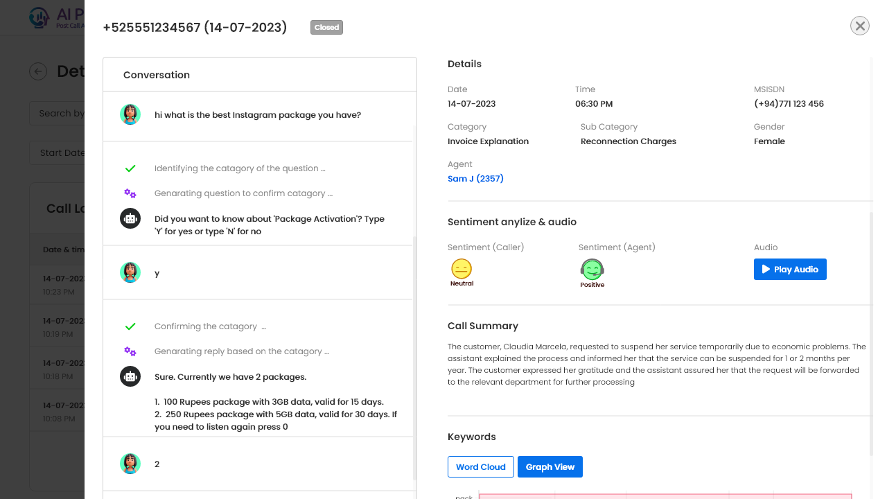 AI Post Call Analyzer preview 5