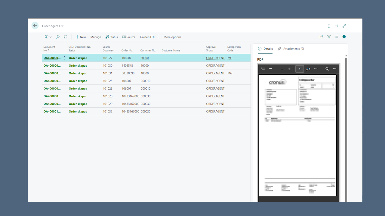 Golden EDI Order Agent preview 2