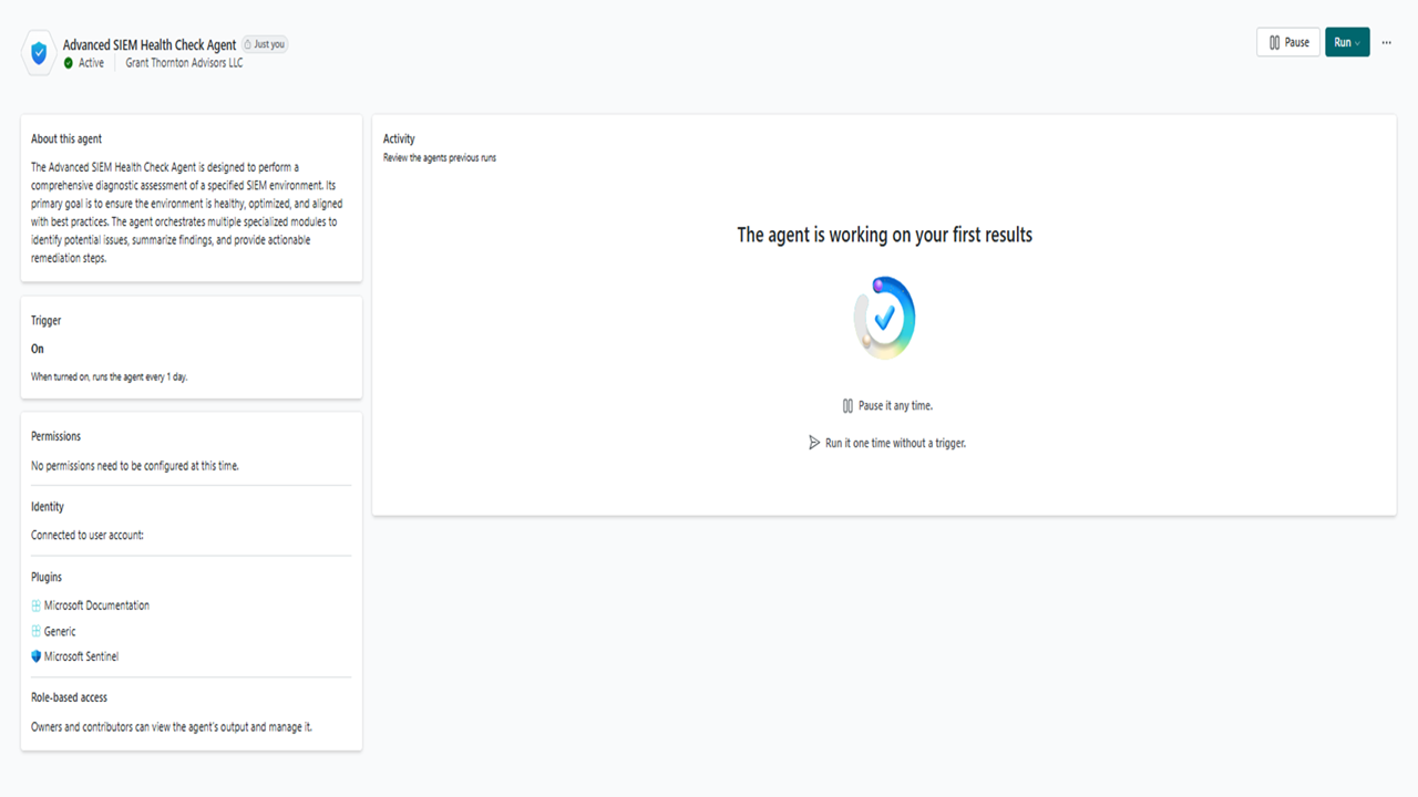 Sentinel Health Check Agent preview 1
