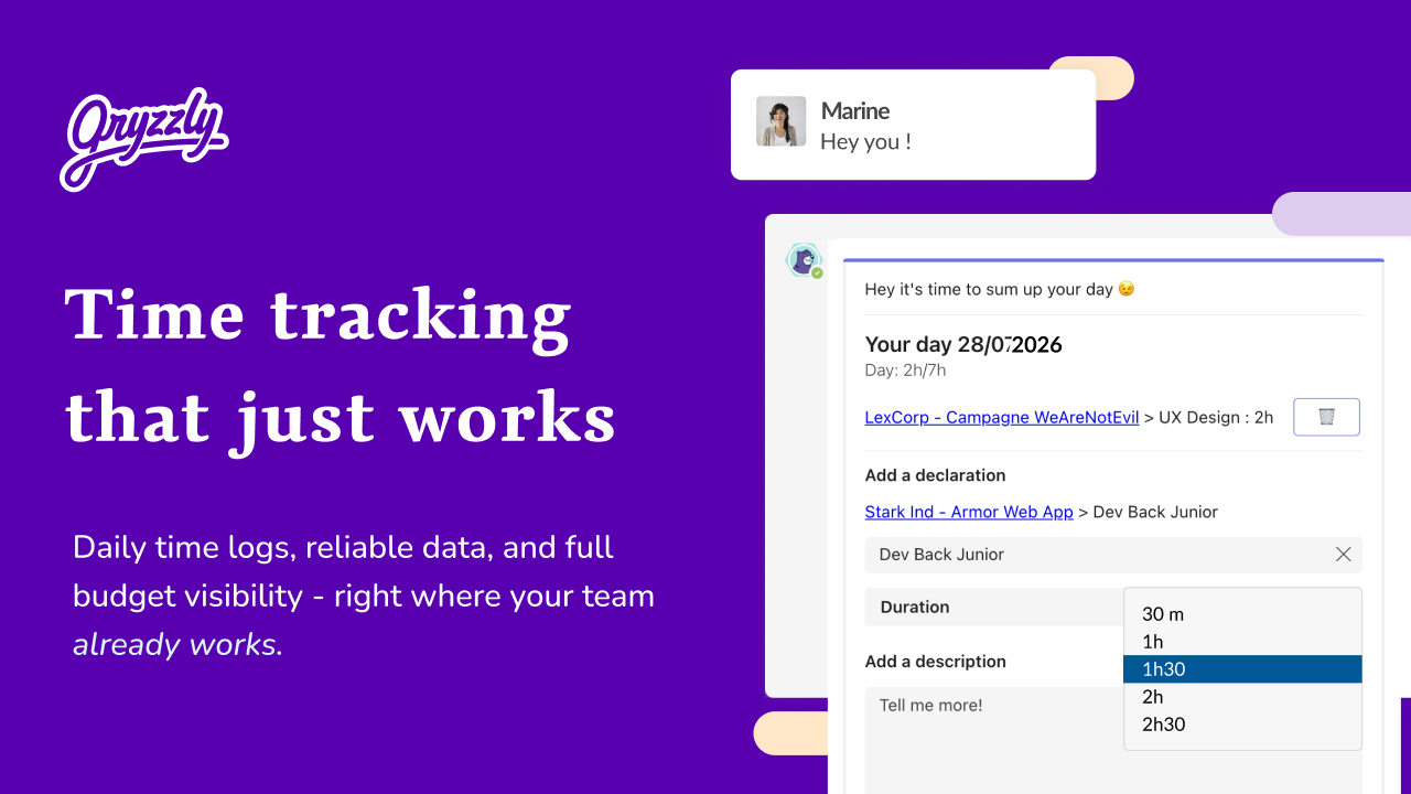 Gryzzly - Project Time and budget tracking preview 1