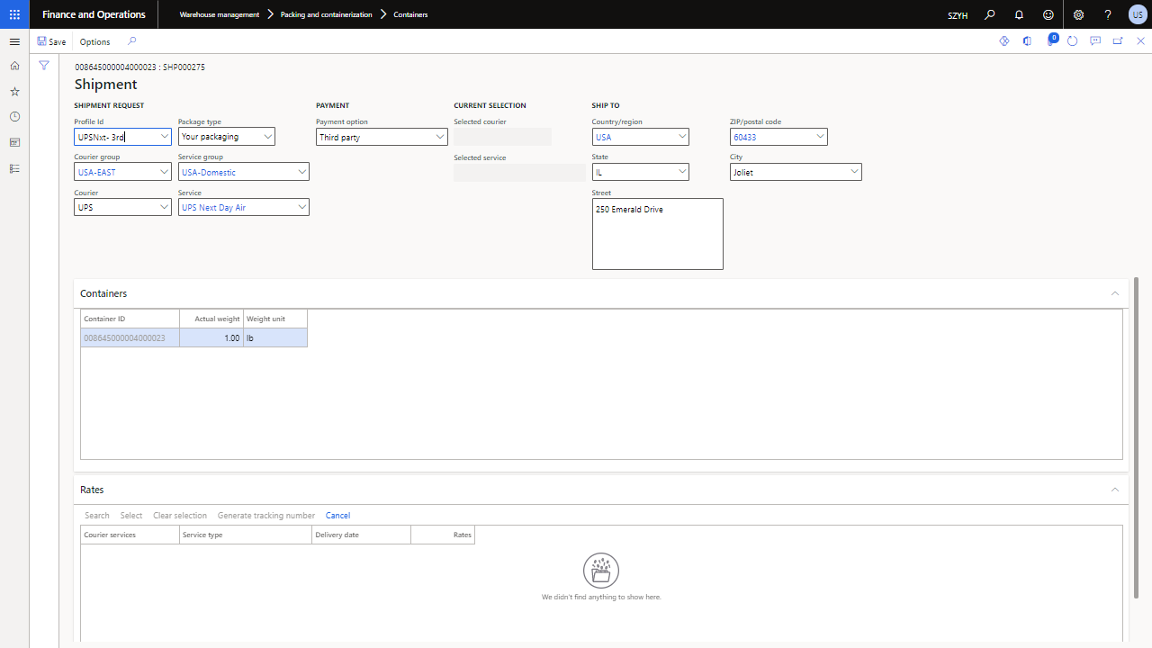 ShipGuru Create Shipment and Dispatch Screen in Dynamics 365