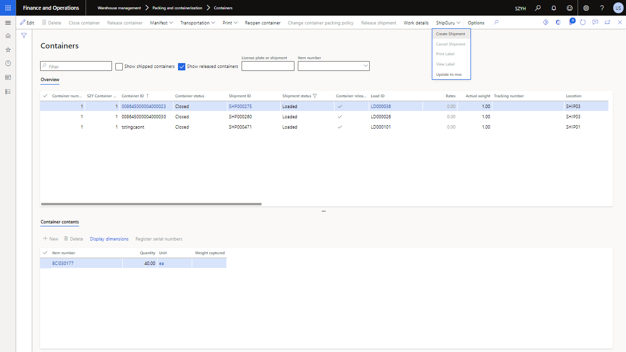 ShipGuru Native ERP Entry Point within Dynamics 365 Navigation