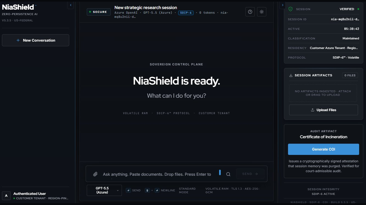 NiaShield AI Control Plane preview 4