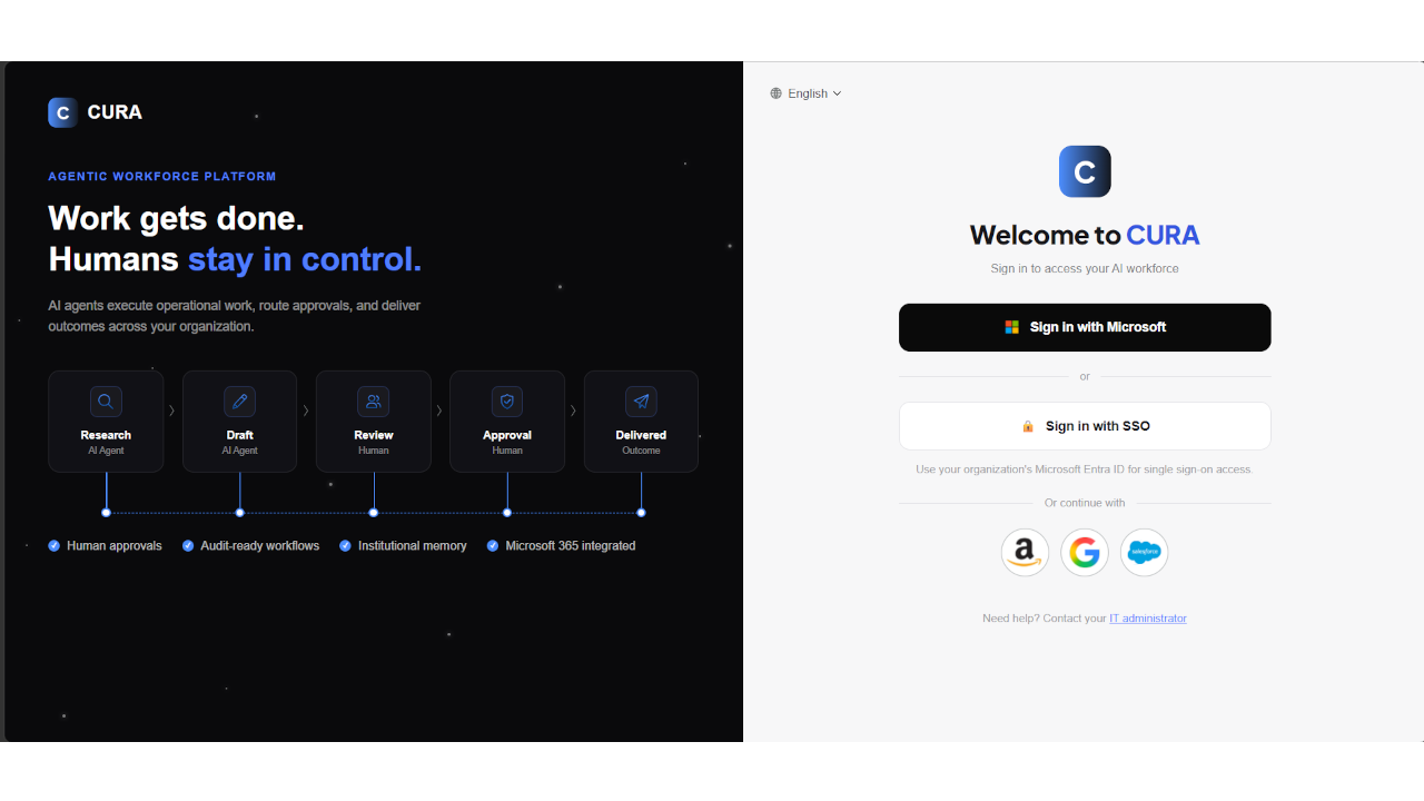 Cura | Agentic Workforce Platform for Governed AI Operations on Microsoft 365 and Azure preview 1