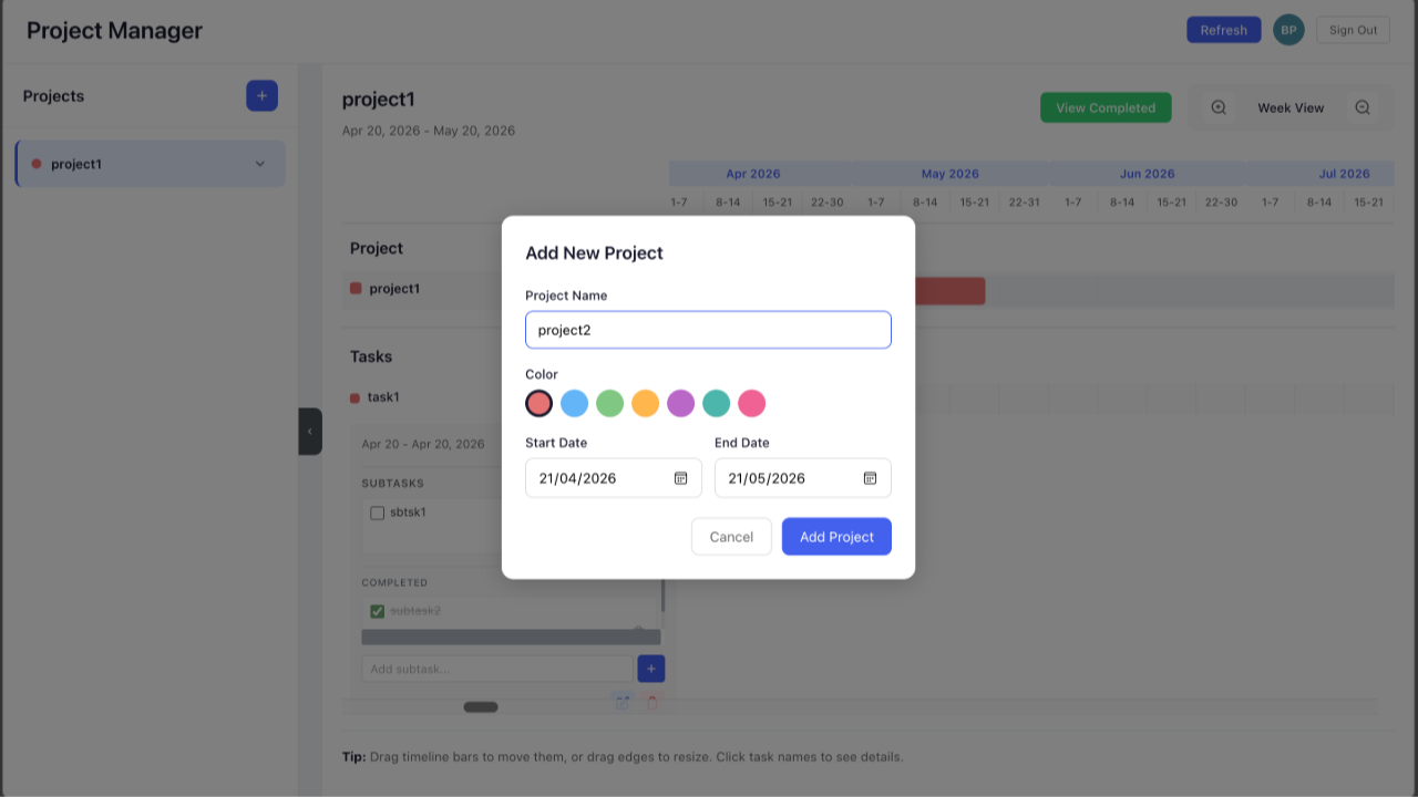 Project Planner preview 1