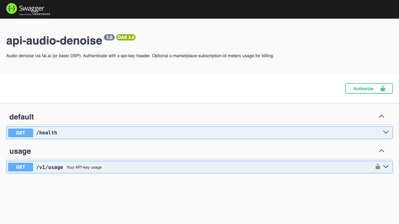 Audio Denoise API preview 1