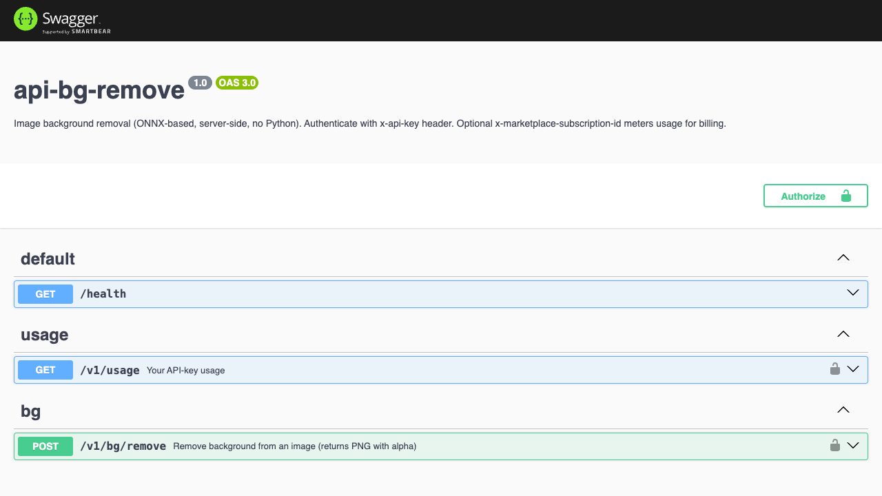 Background Removal API preview 1