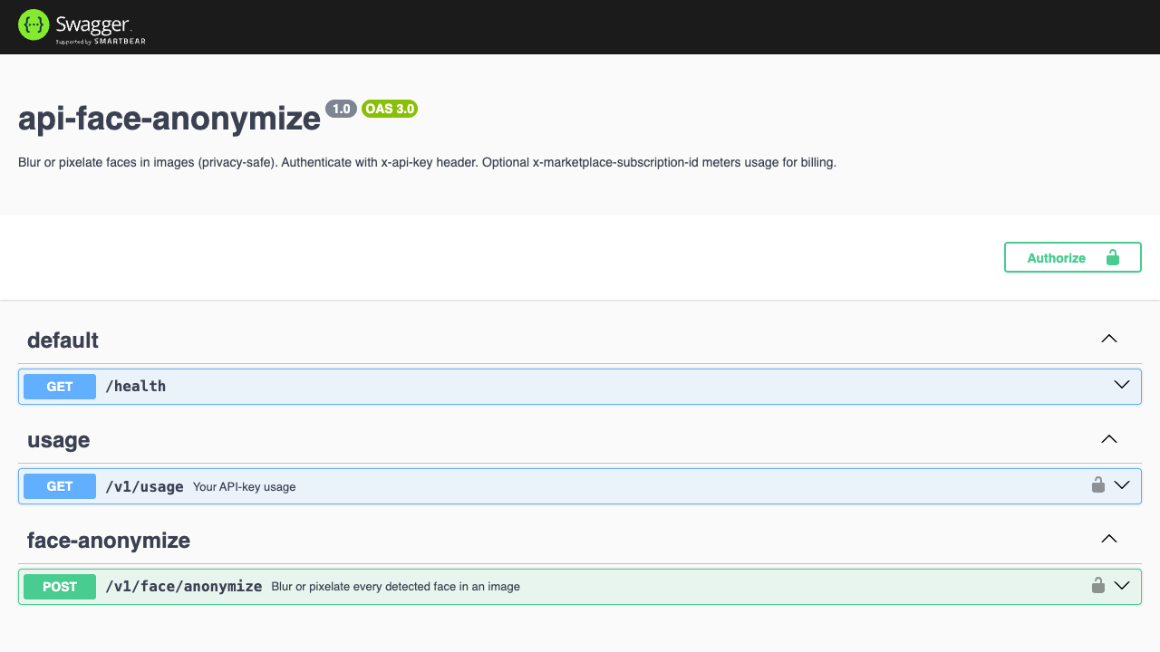 Face Anonymizer API preview 1