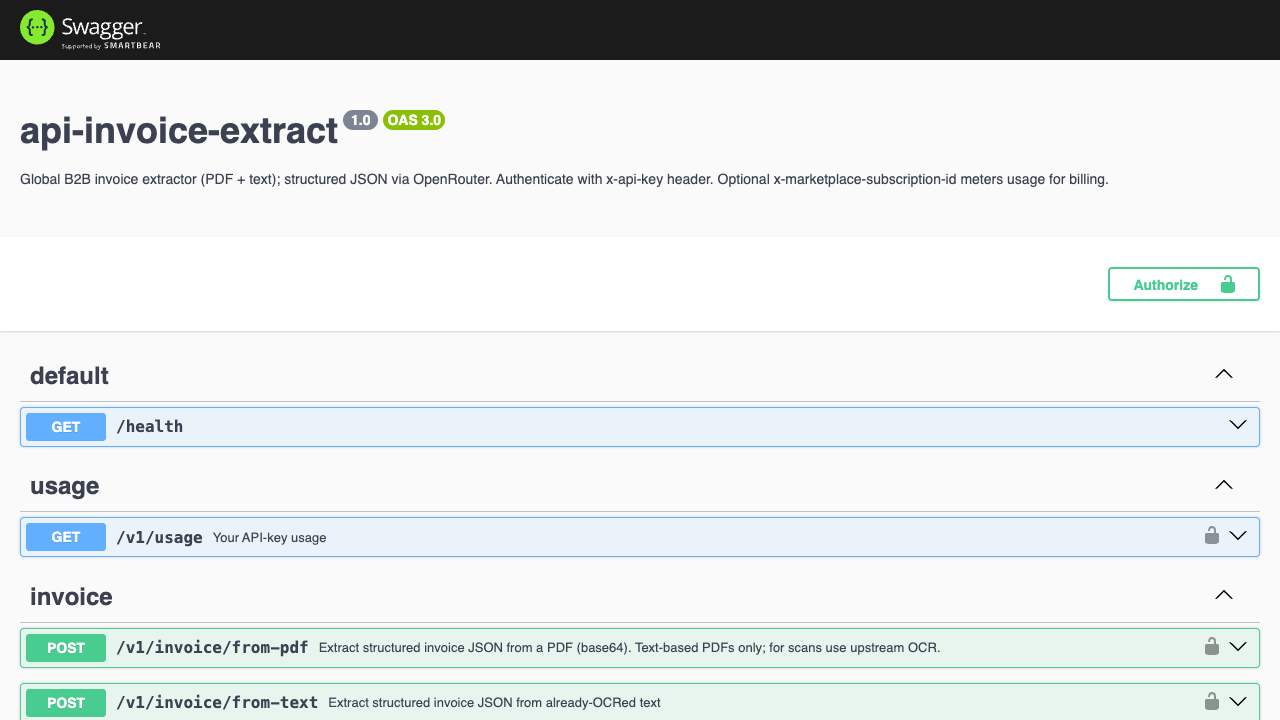 Invoice Extraction API preview 1
