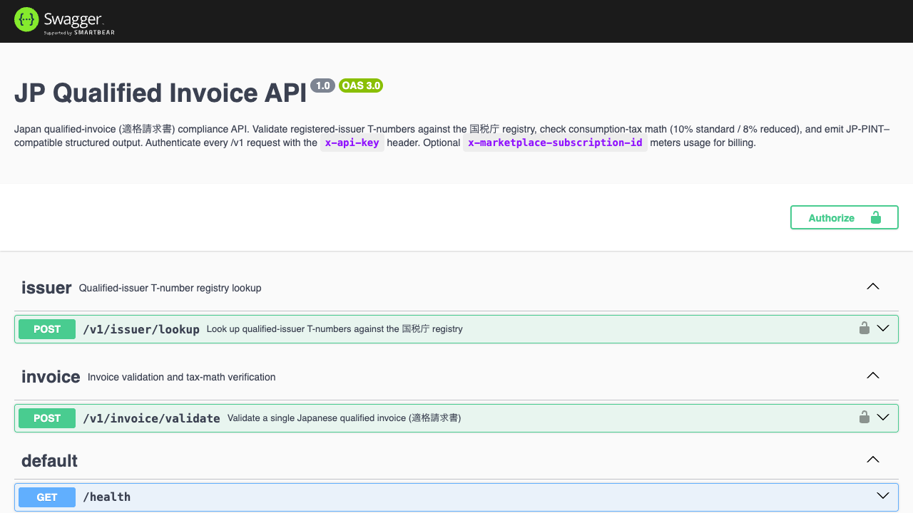 JP Qualified Invoice API preview 1
