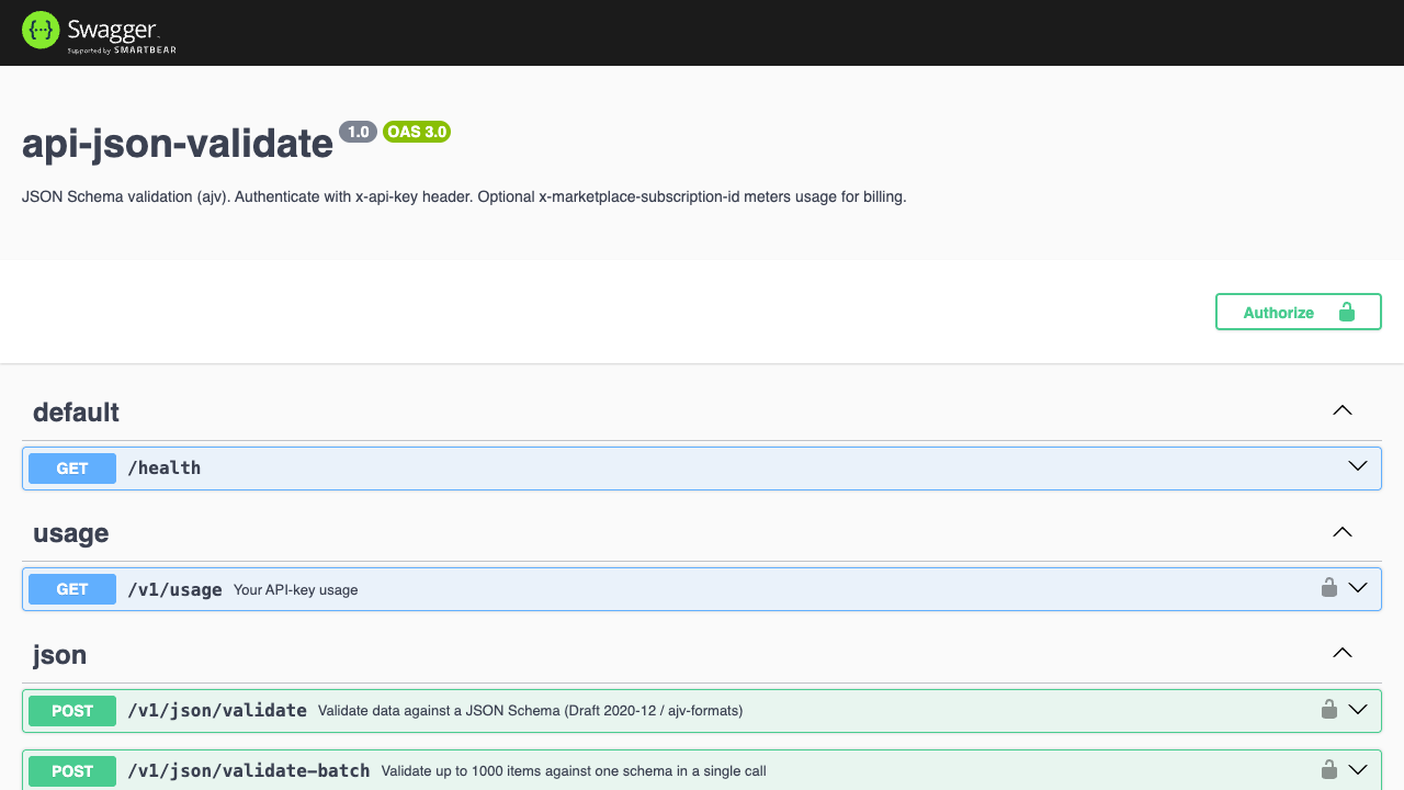 JSON Schema Validator API preview 1