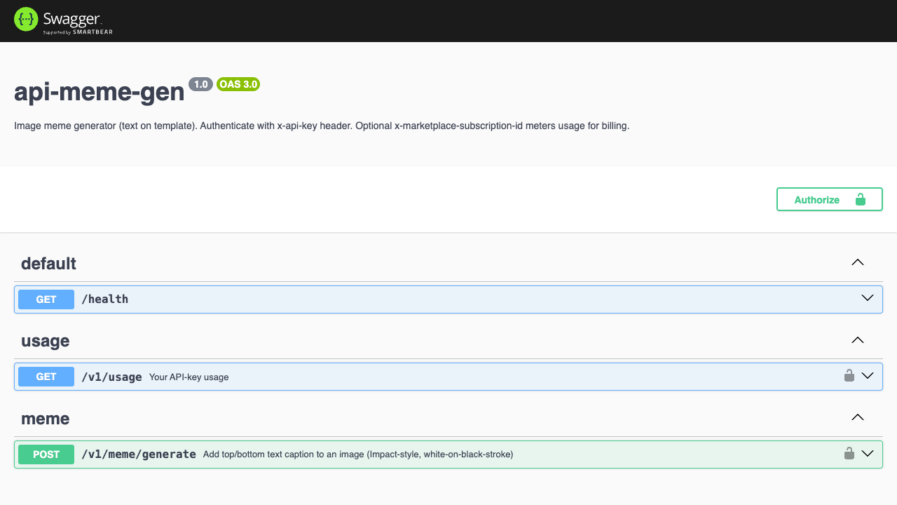 Meme Generator API preview 1