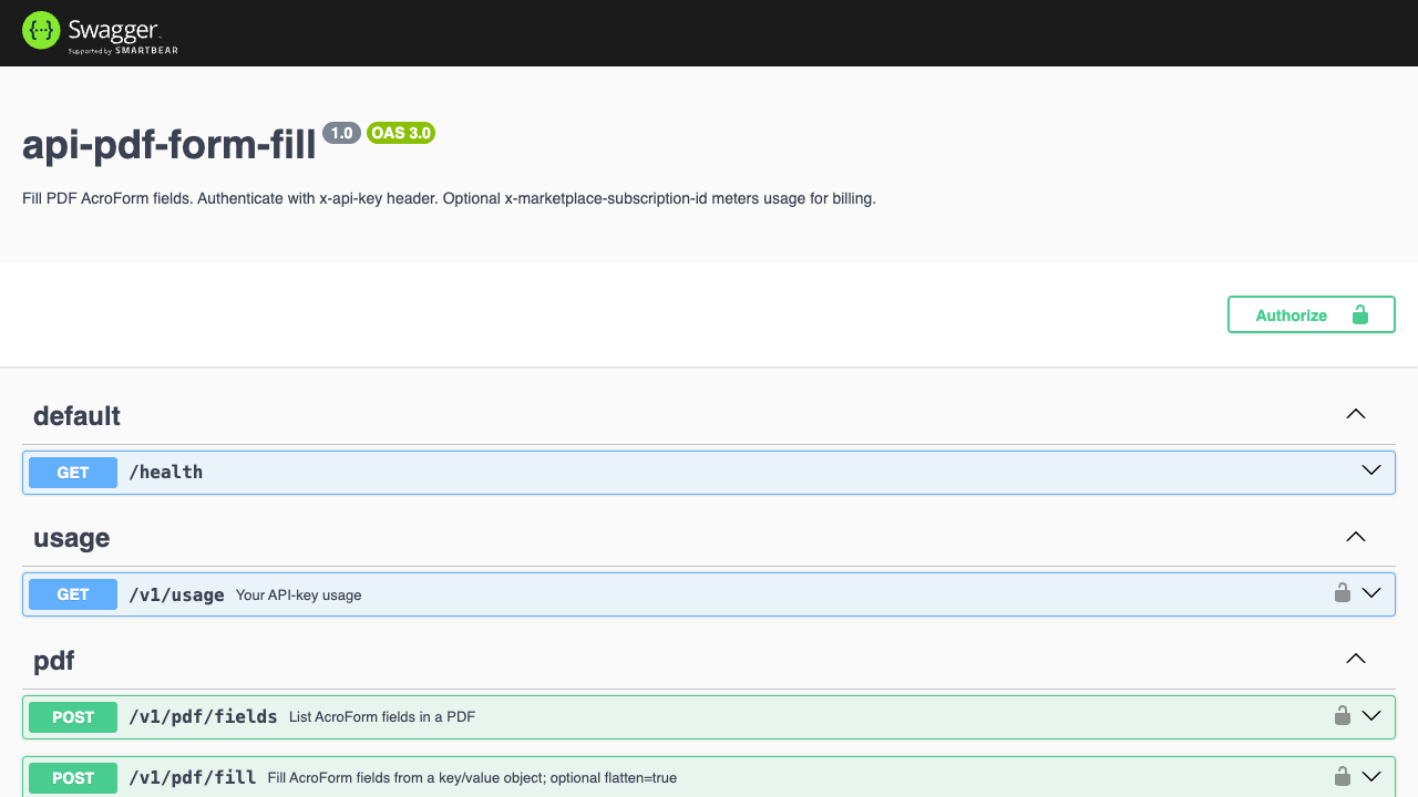 PDF Form Fill API preview 1