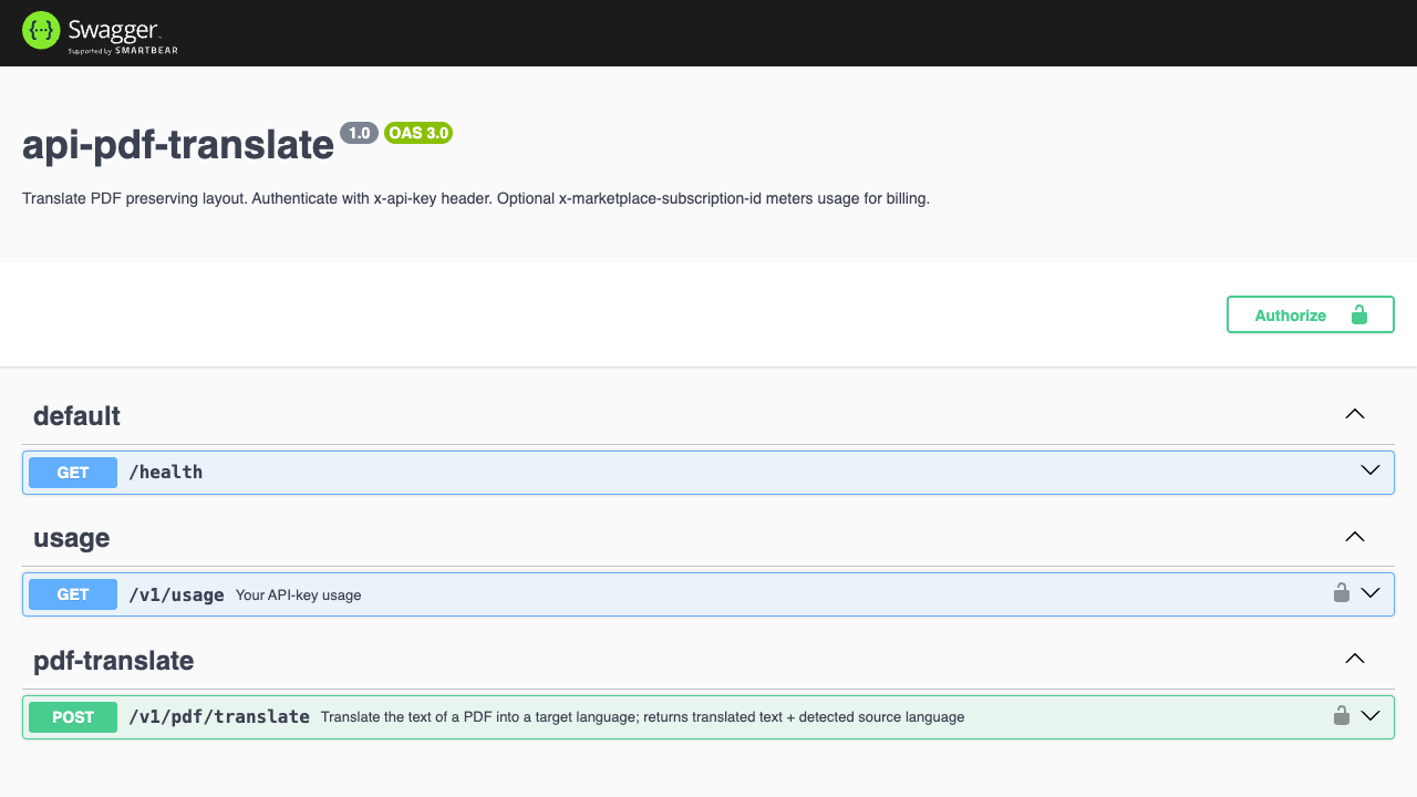 PDF Translation API preview 1