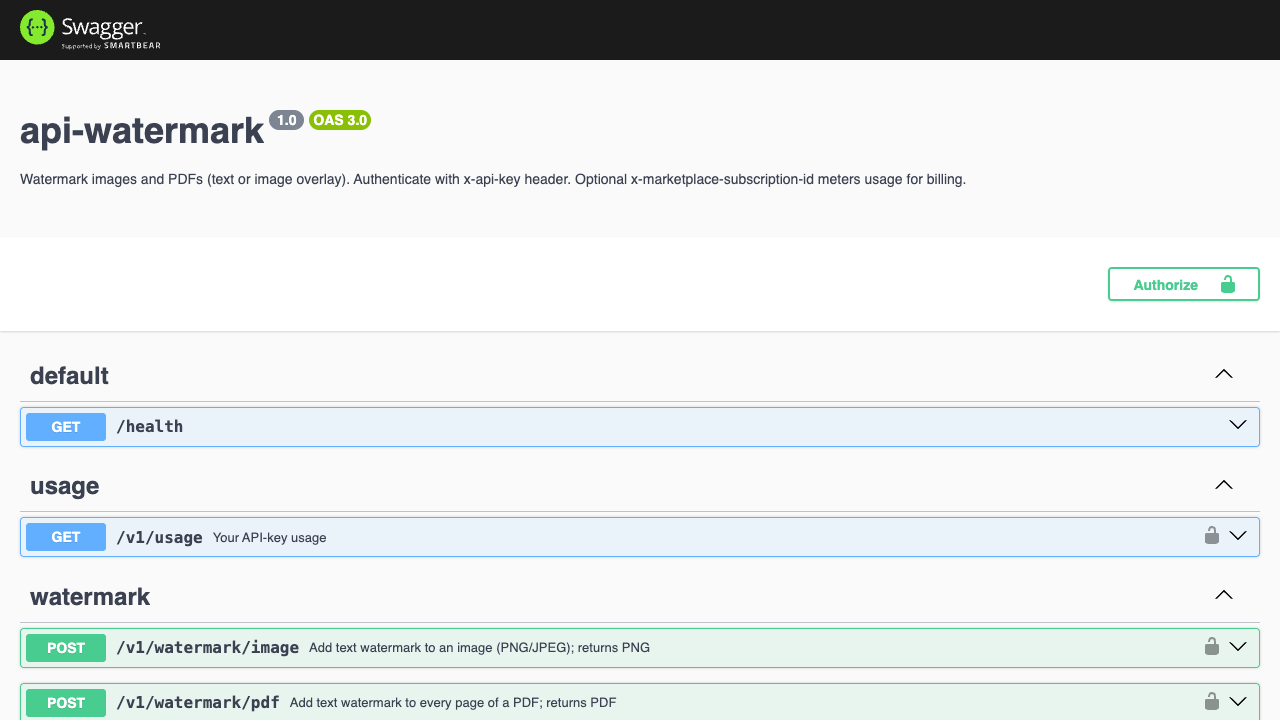 Watermark API preview 1