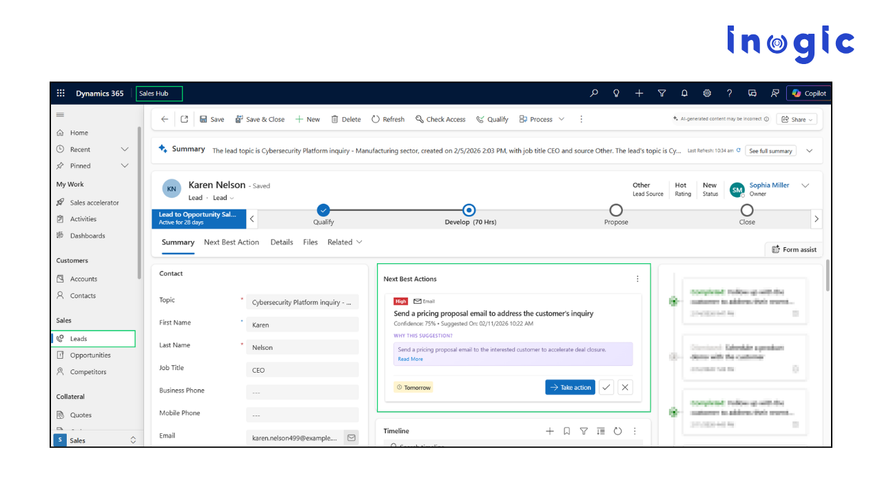 Next Best Action – AI/ML Based Task Suggestions for your Business Processes preview 3