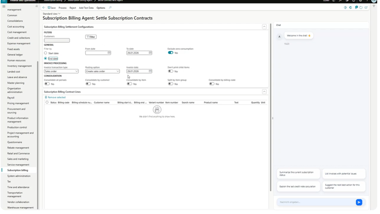 ITVT Subscription Billing Agent for Microsoft Dynamics 365 FSCM preview 2