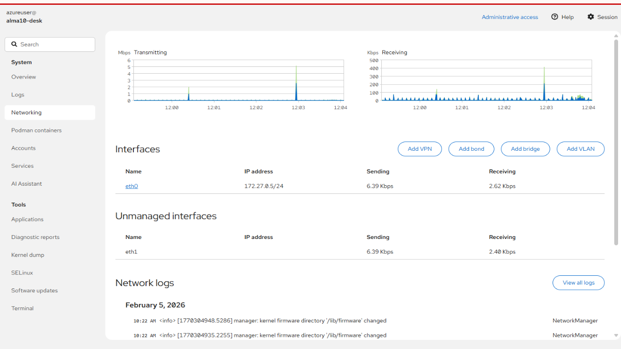 Alma Linux 10 on Azure Optimized with Cockpit & Local AI Assistant preview 5