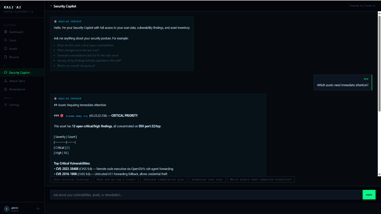Kali-AI: Autonomous Penetration Testing Platform with Authenticated Scanning (v2) preview 3