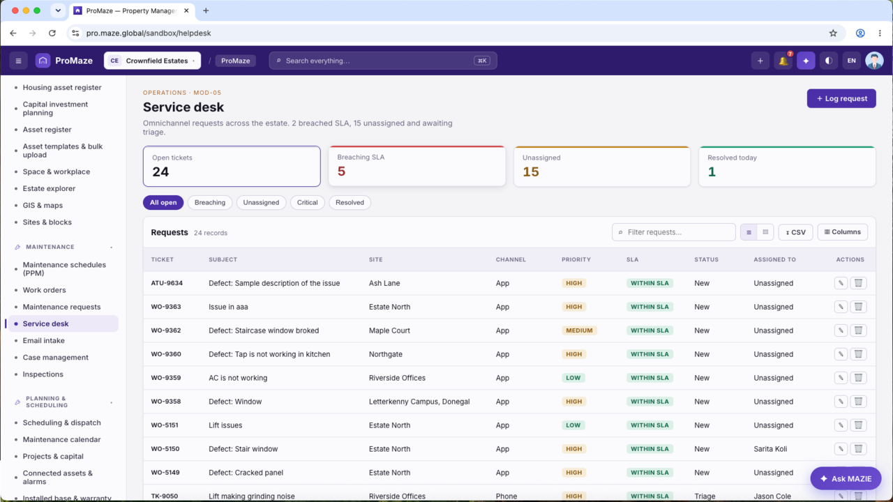 ProMaze IWMS — AI Property, Facilities, Asset & Lease Management (CAFM/CMMS) preview 5