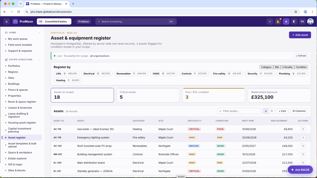 ProMaze IWMS — AI Property, Facilities, Asset & Lease Management (CAFM/CMMS) preview 3