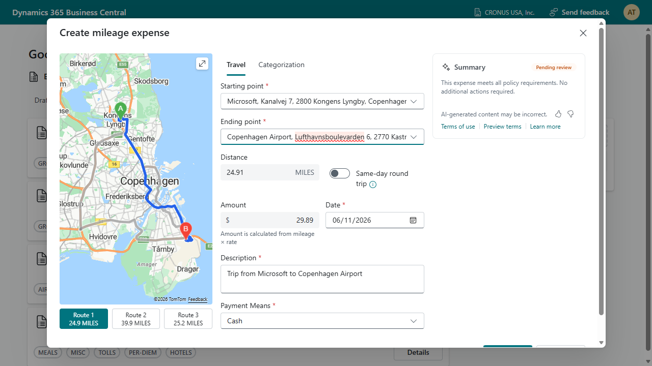 Expense Agent (Preview) preview 2