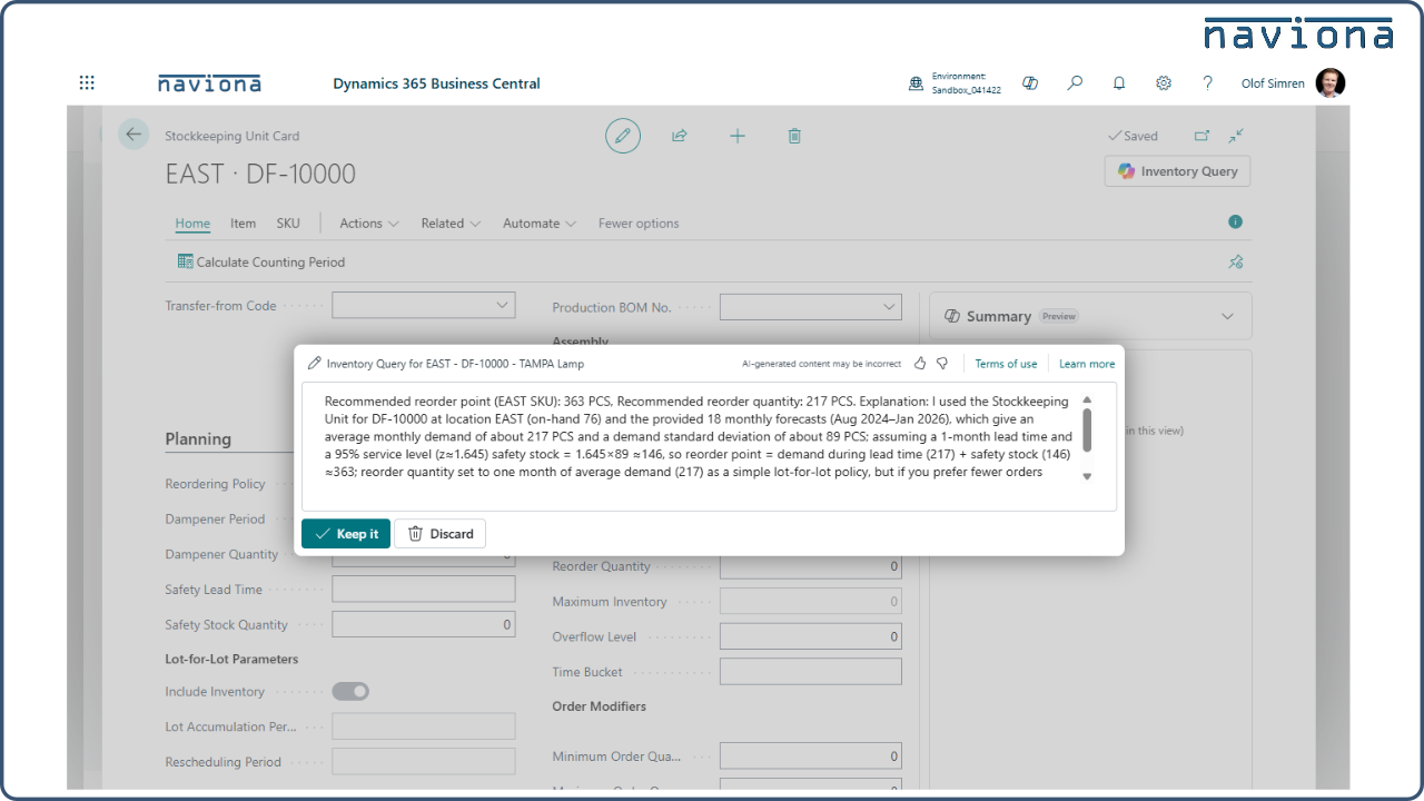 Naviona Copilot Inventory Queries preview 2