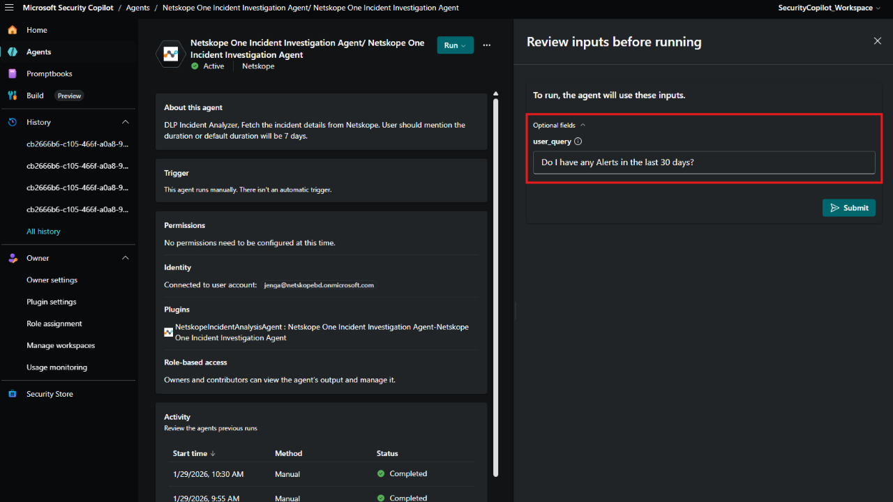 Netskope One Incident Investigation Agent preview 3