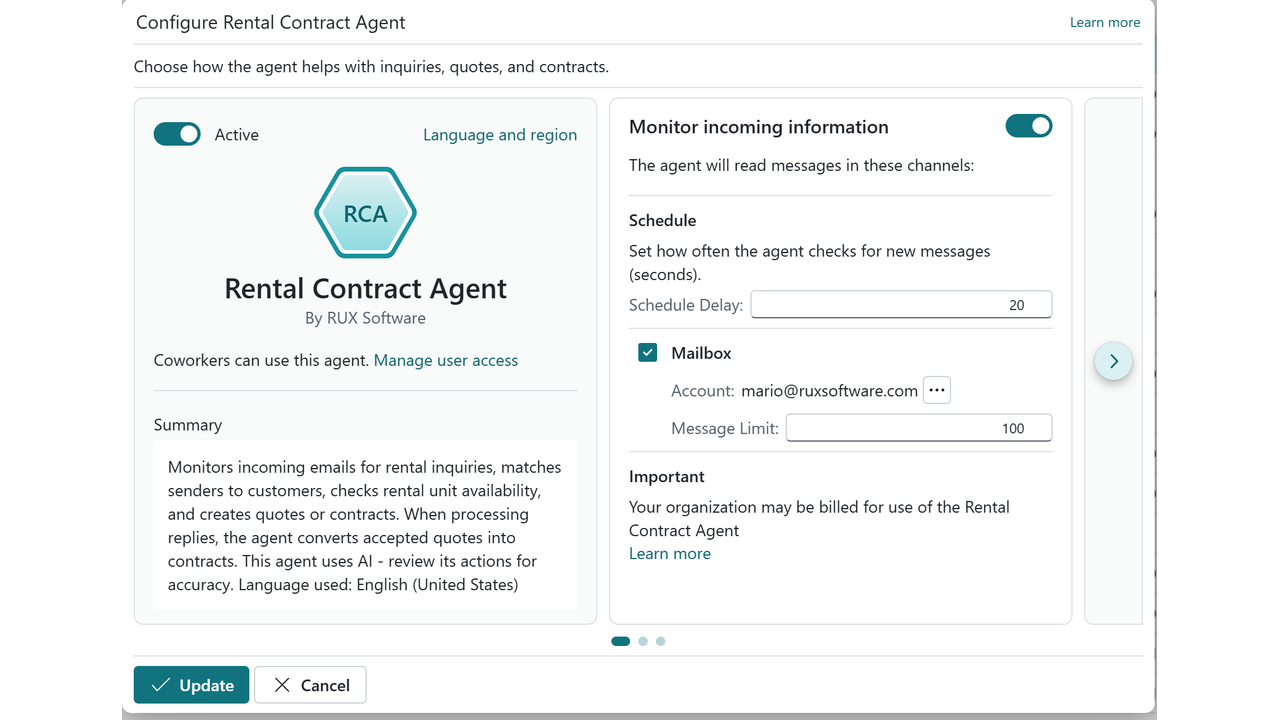 RUX Rental Contract Agent (USA/CAN) preview 1
