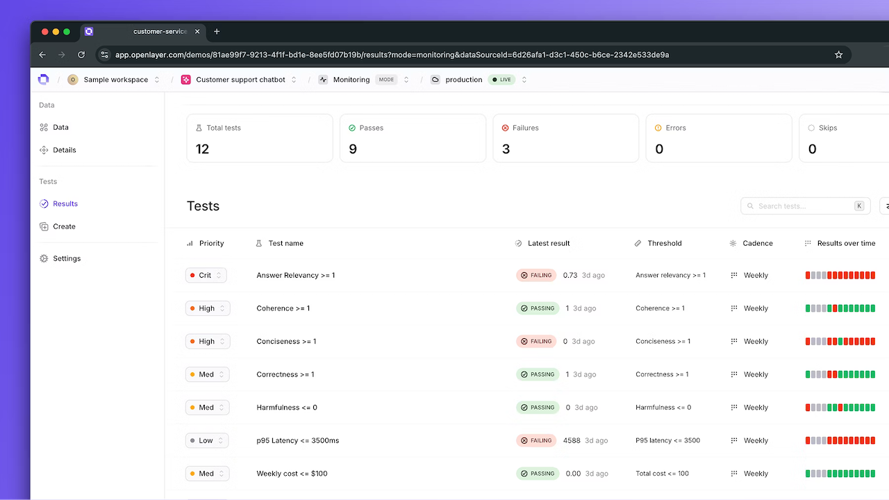 Openlayer AI Governance & Observability Platform preview 1