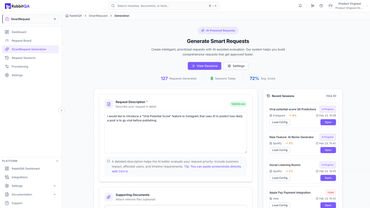 RabbitQA – Multi-agentic AI Platform for Digital Product Quality. preview 2