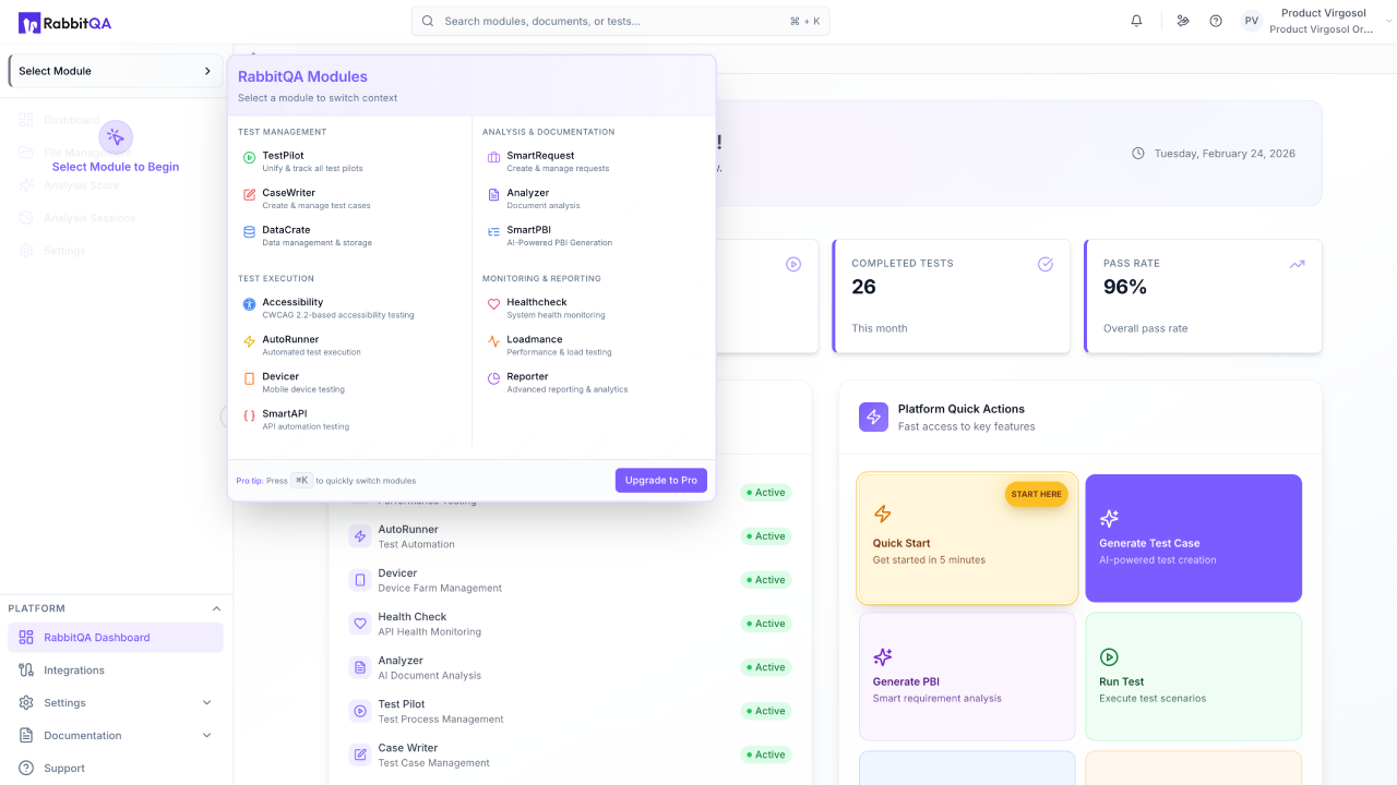 RabbitQA – Multi-agentic AI Platform for Digital Product Quality. preview 1