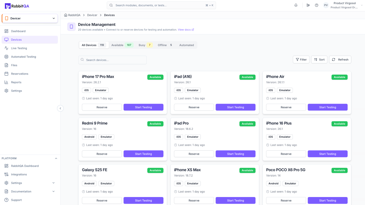 RabbitQA – Multi-agentic AI Platform for Digital Product Quality. preview 5