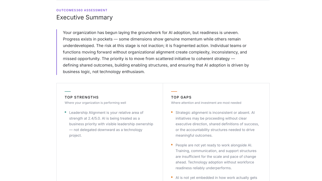 Outcomes360 AI Readiness Compass preview 4