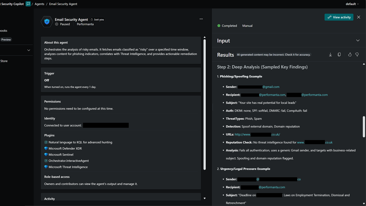Email Security Agent preview 1