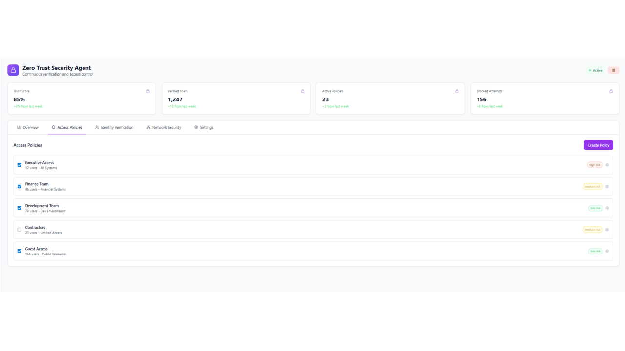 Agent ZeroTrust – Identity-Driven Zero Trust Security preview 3