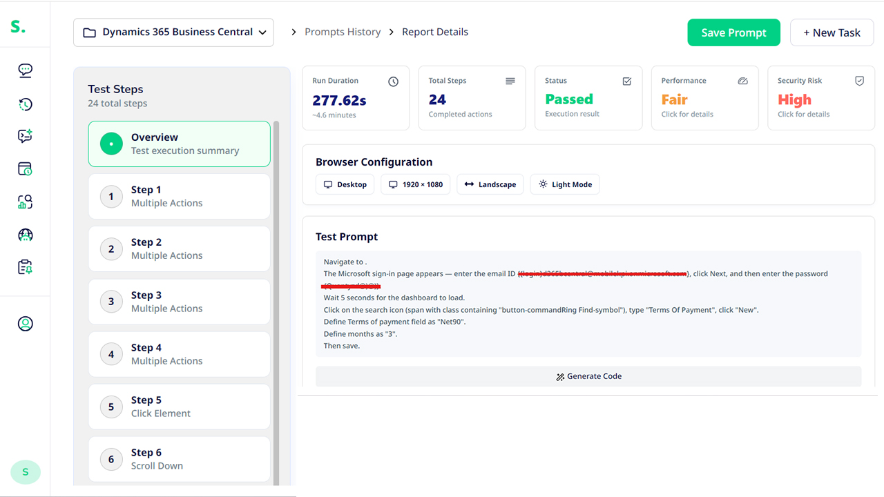 Sofy Test Agent for Dynamics 365 Business Central preview 2