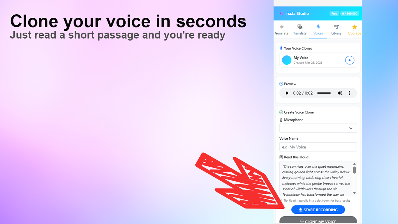 rcr.la - AI Voice Studio for Microsoft 365 preview 2