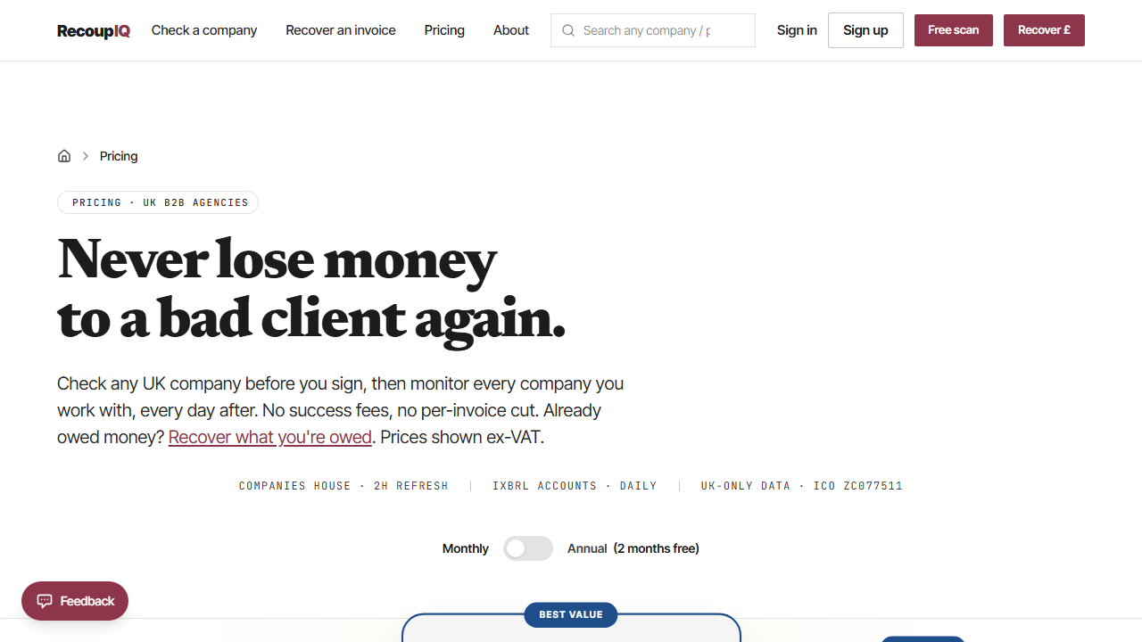 Trust Check by RecoupIQ preview 2