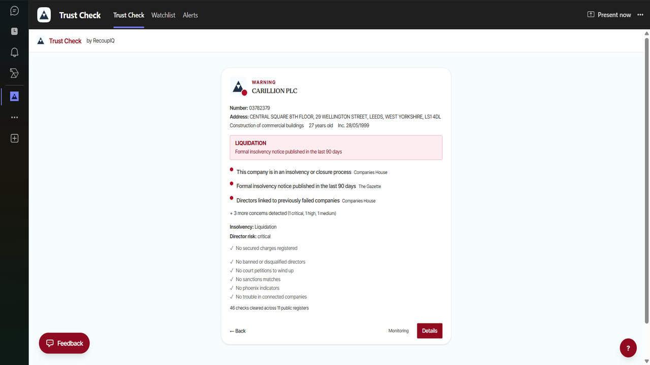 Trust Check by RecoupIQ preview 1