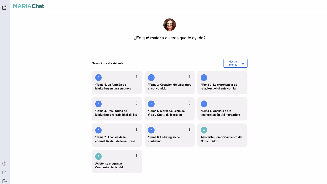 MARIAChat la plataforma pedagógica de asistentes IA preview 2