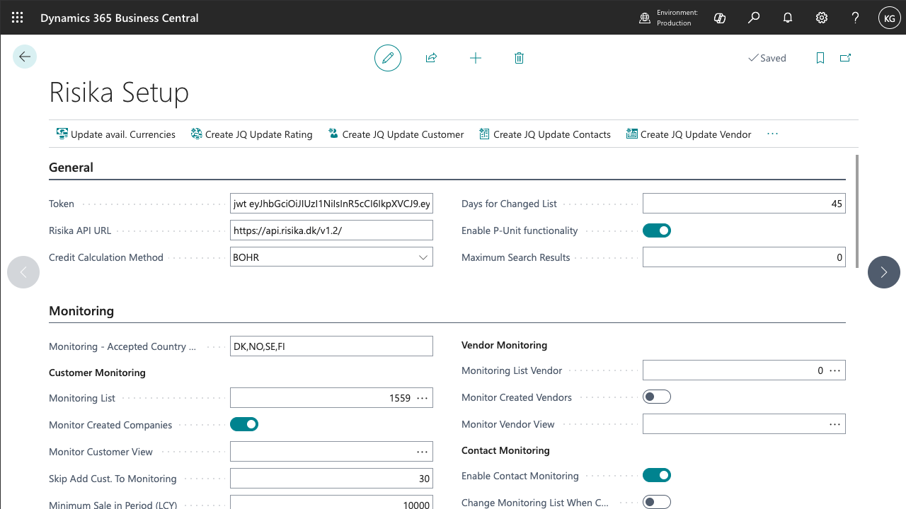 Risika - Credit Insights for Business Central preview 2