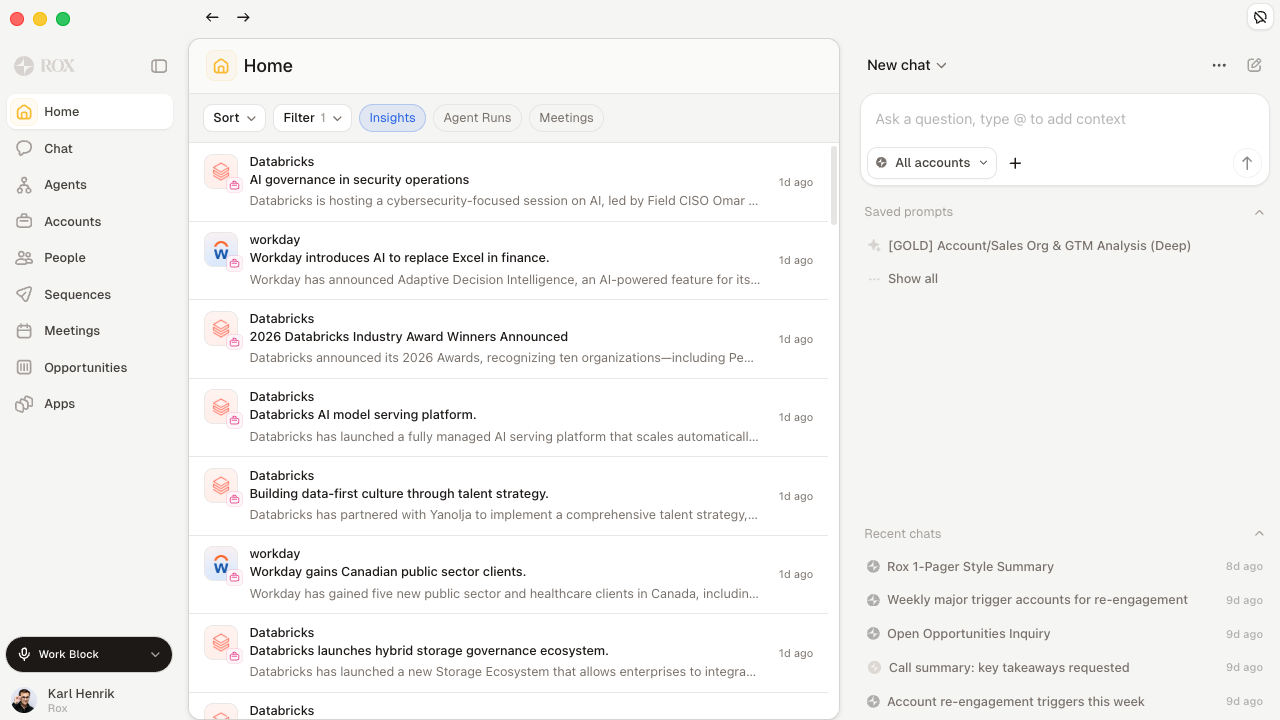 Rox Enterprise Revenue AI Agents preview 1
