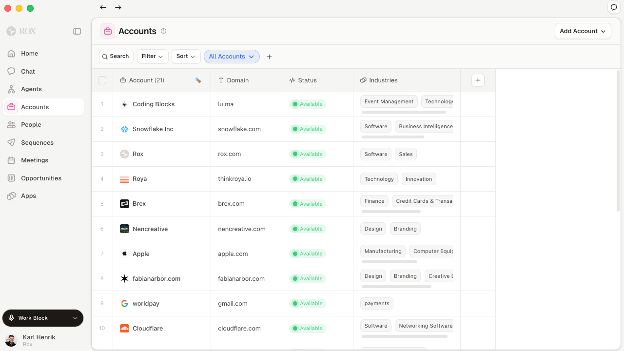 Rox Enterprise Revenue AI Agents preview 3