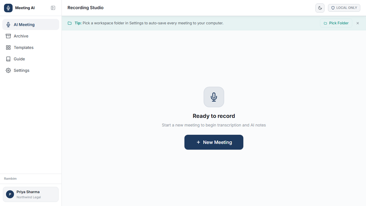 Rambim AI Meeting Facilitator - Notetaker, Transcription and Meeting Minutes preview 1