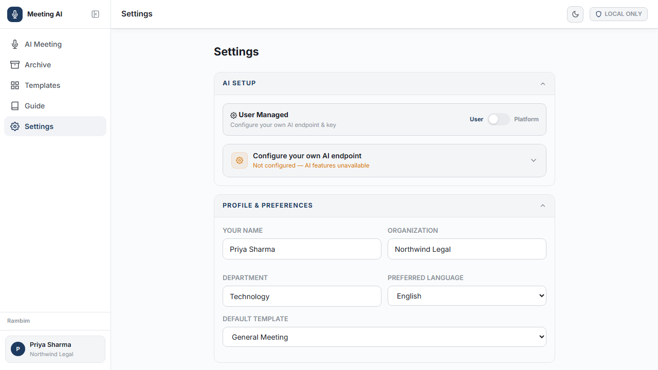 Rambim AI Meeting Facilitator - Notetaker, Transcription and Meeting Minutes preview 2