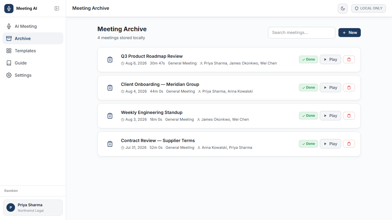 Rambim AI Meeting Facilitator - Notetaker, Transcription and Meeting Minutes preview 5