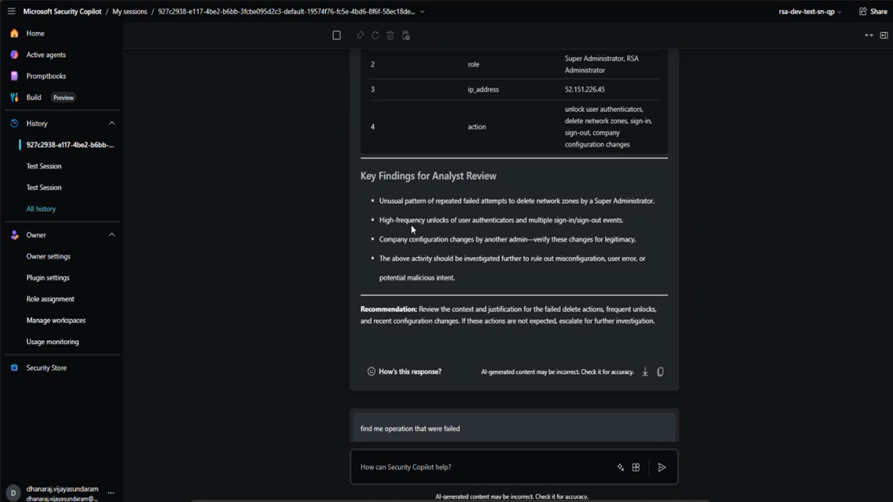 RSA Advisor for Admin Threats preview 5